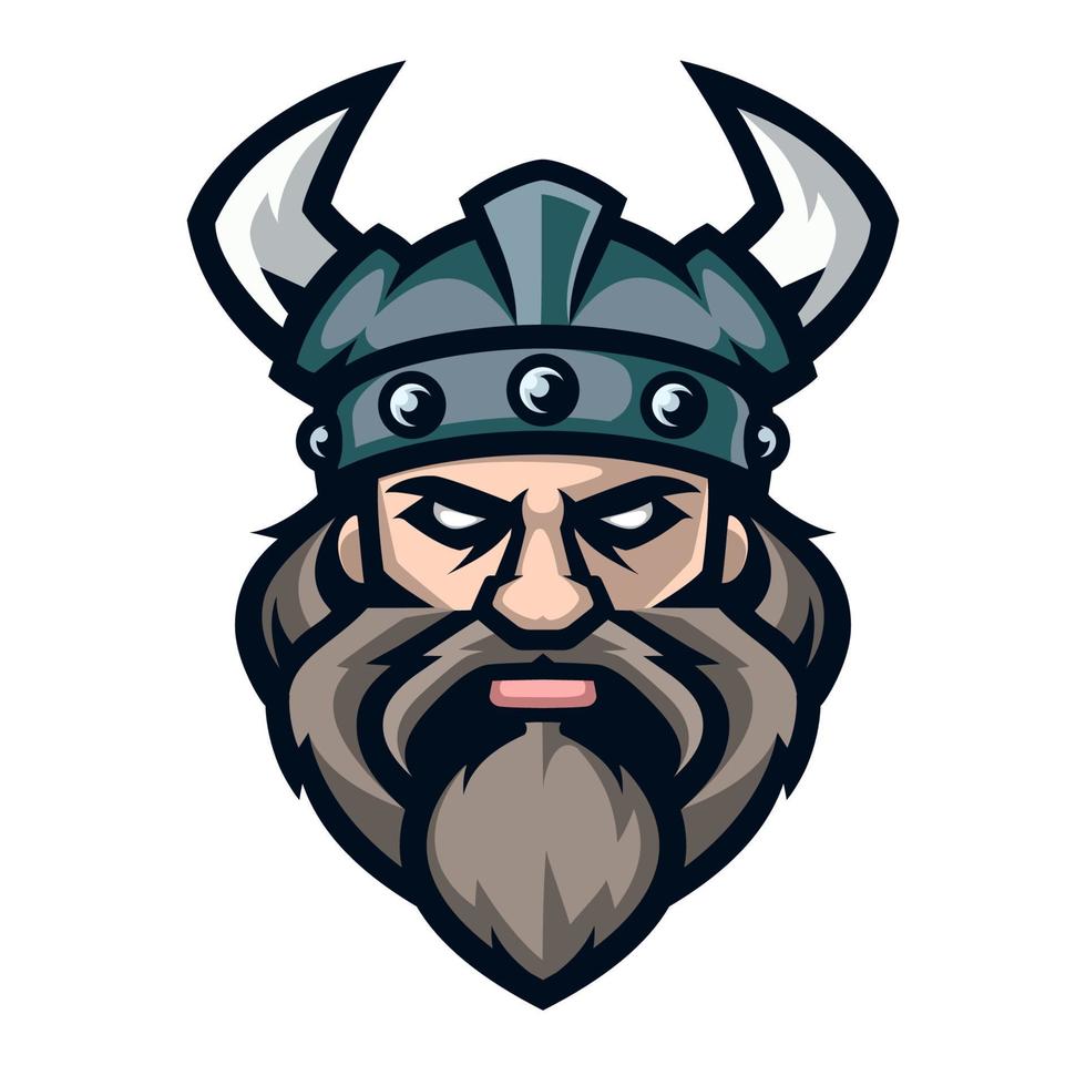 logotipo profesional guerrero vikingo, mascota deportiva. vector