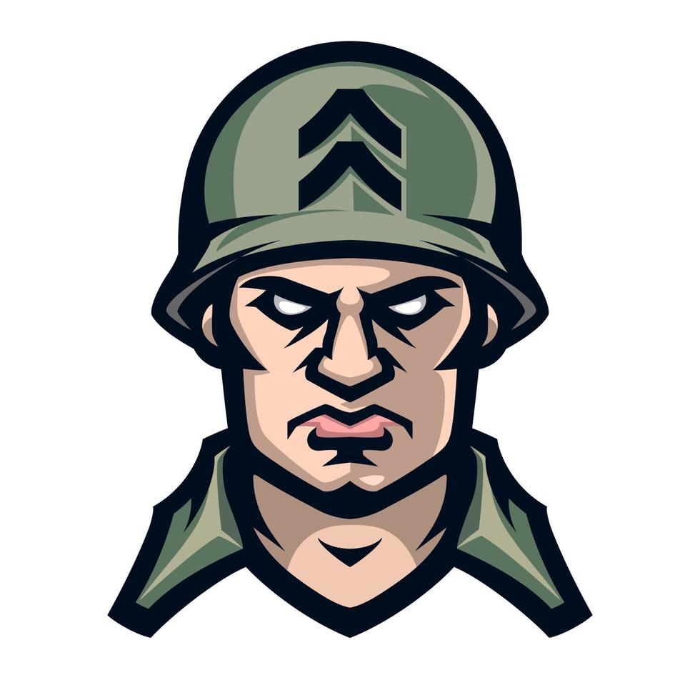 soldado americano del logotipo profesional, mascota del deporte, guerrero del icono. vector