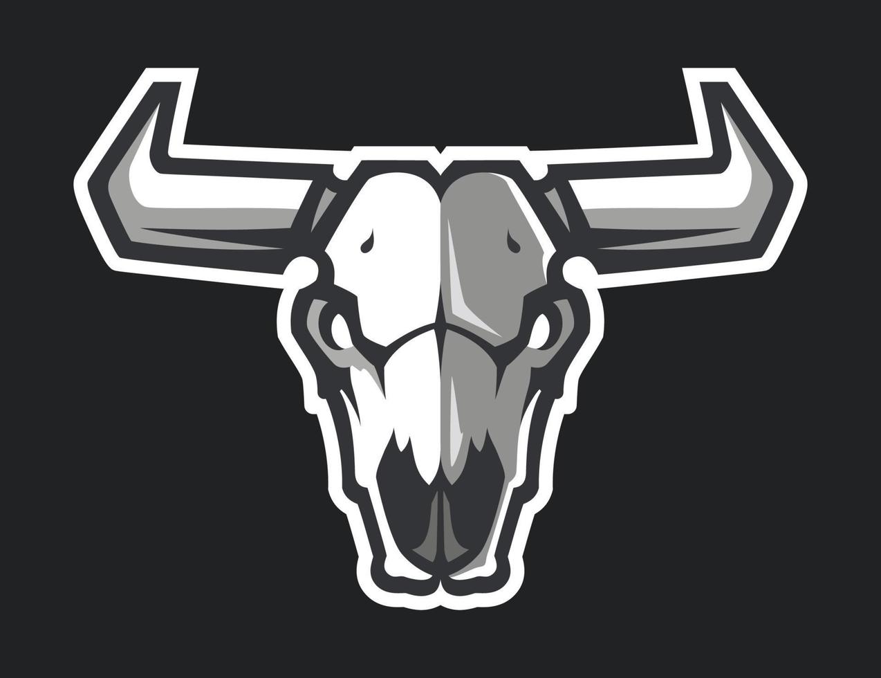 logotipo profesional el cráneo de un toro o vacas. mascota deportiva. vector