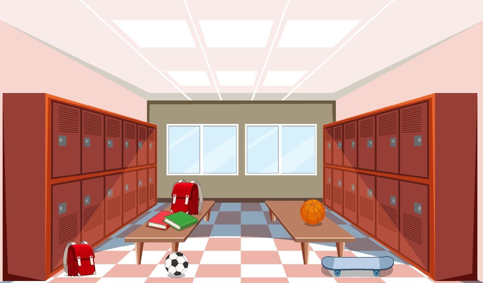 interior de la escena del casillero de la escuela vector