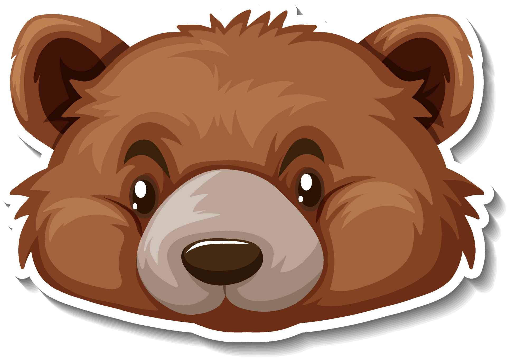 Head of Bear animal cartoon sticker 4719156 Vector Art at Vecteezy