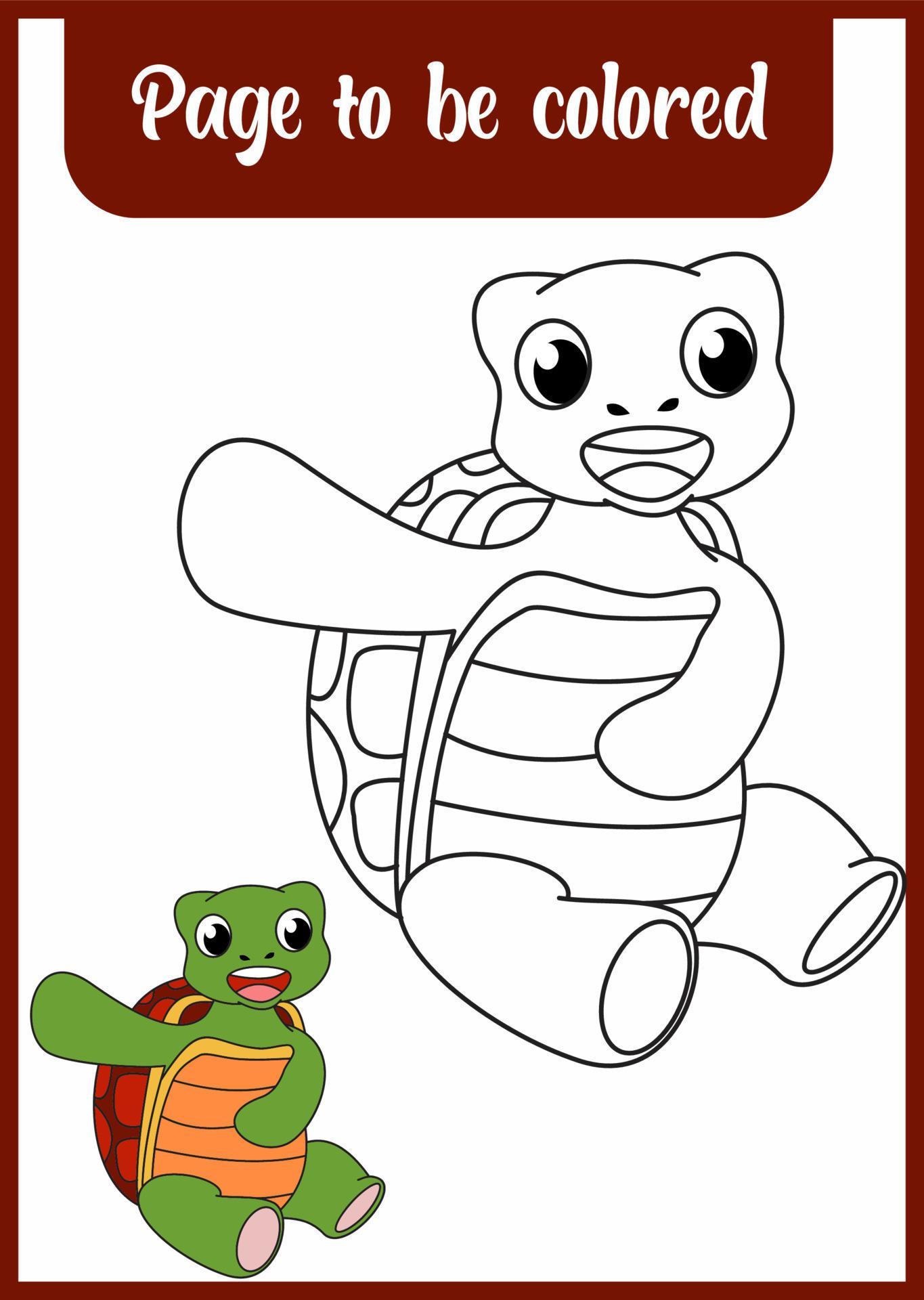 coloring book for kid. coloring cute turtle. 4719219 Vector Art at Vecteezy