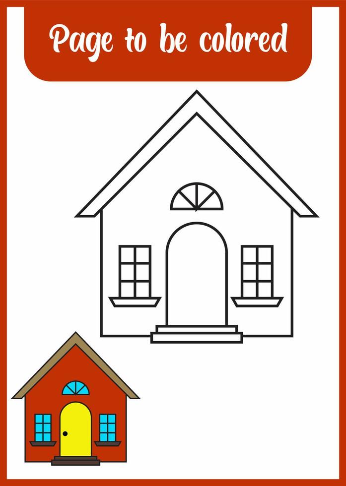 coloring book for kid. coloring fun house. vector