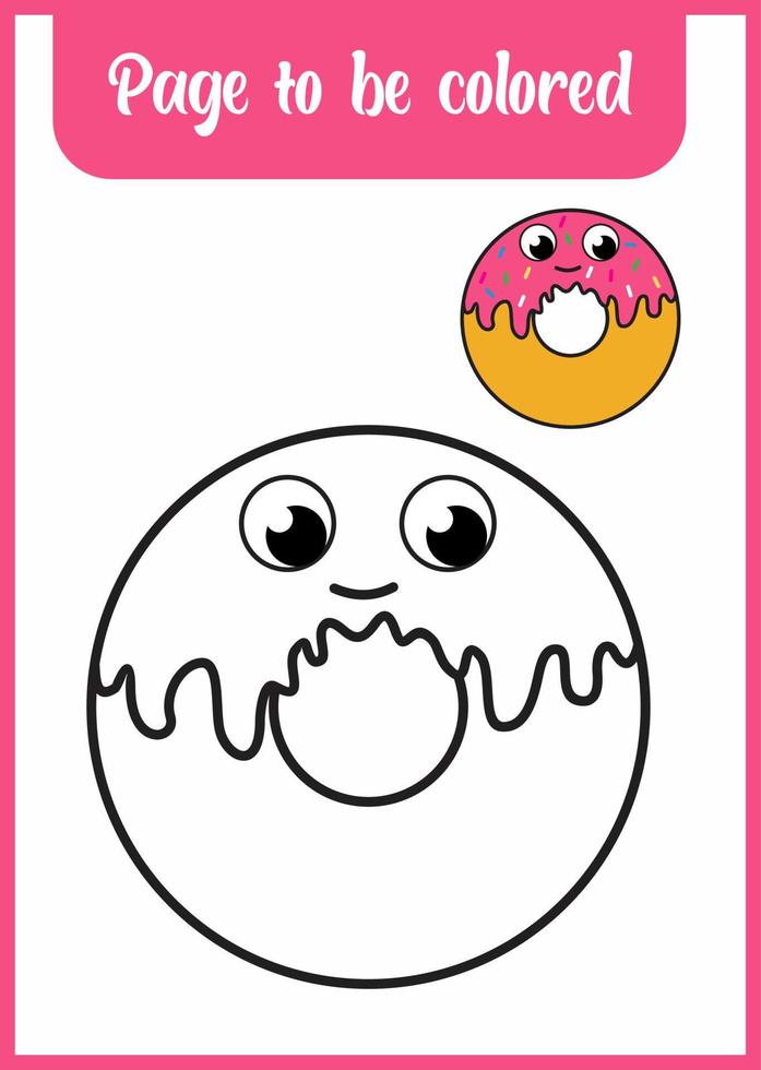 coloring book for kid. coloring cute Donuts vector