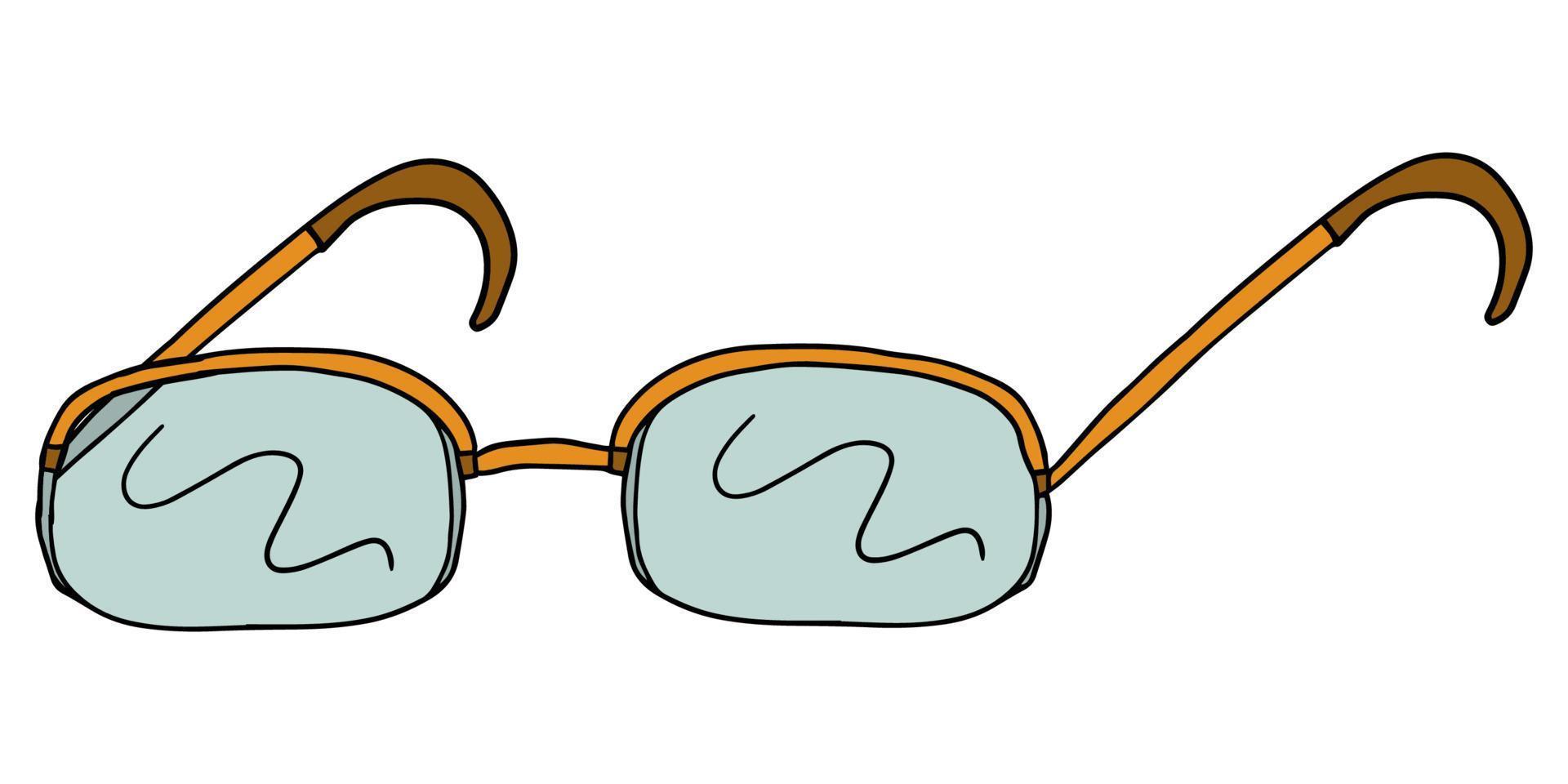 Cartoon hand drawn doodle eyeglasses vector