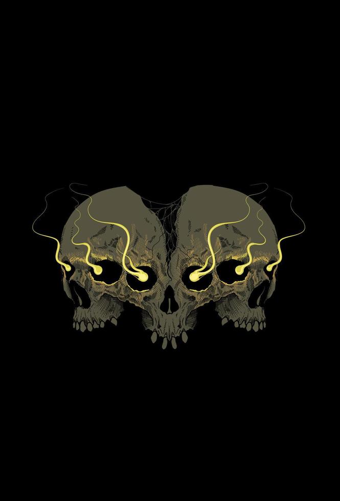Skull artwork illustration hand drawing vector