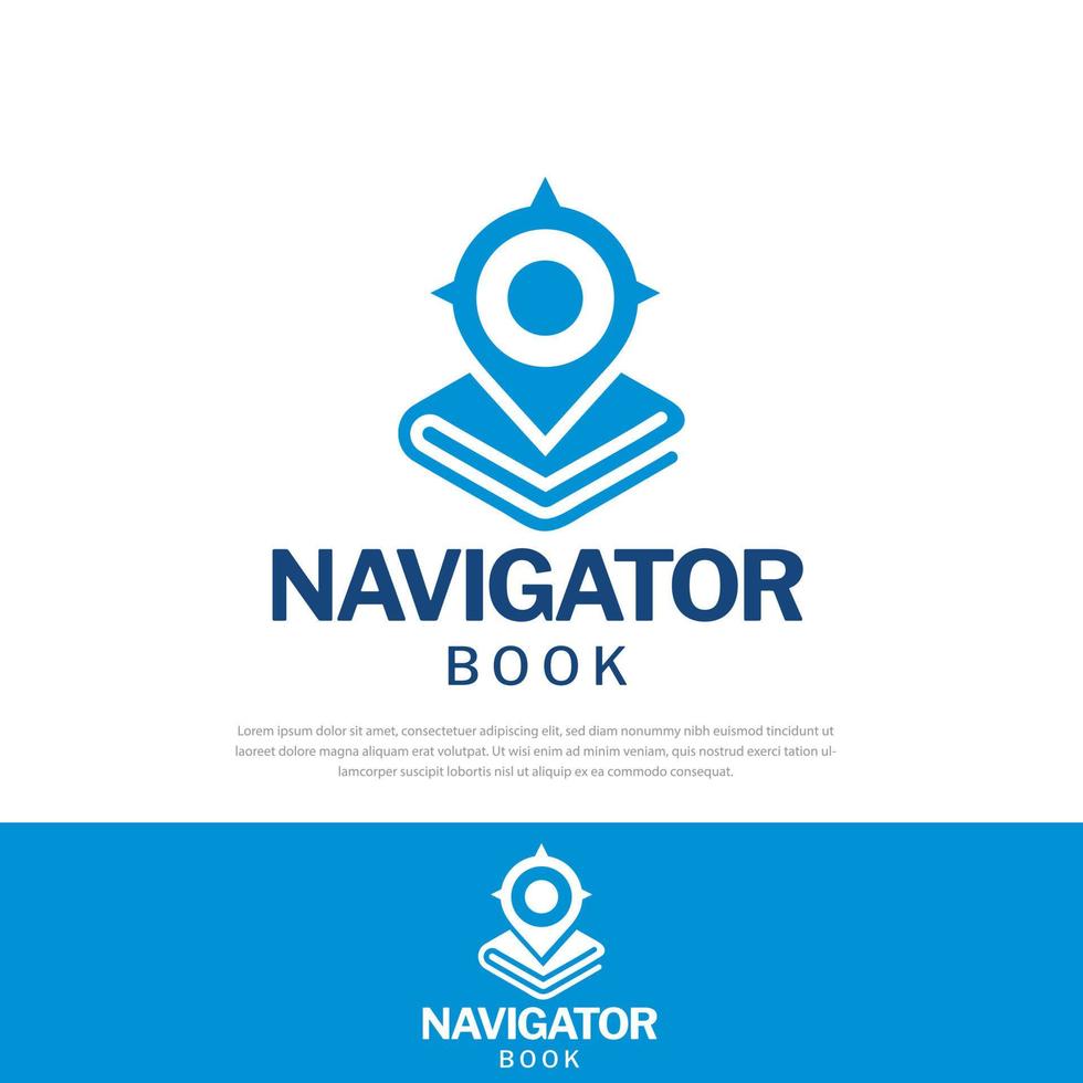 Logo Navigation Book pointer illustration.design templates,symbols,icons vector