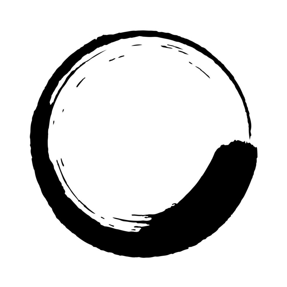 Grunge ink round ink brush vector
