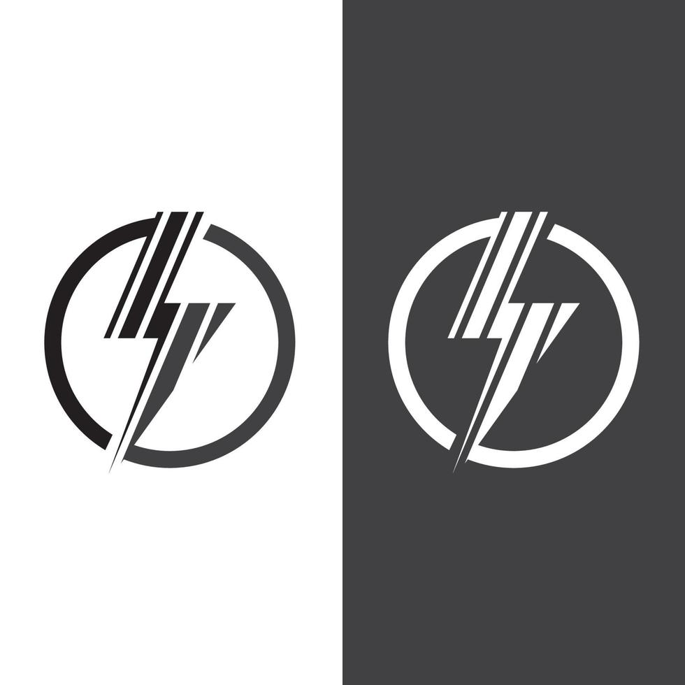 flash thunderbolt logo template vector