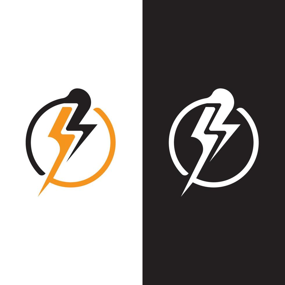 flash thunderbolt logo template vector