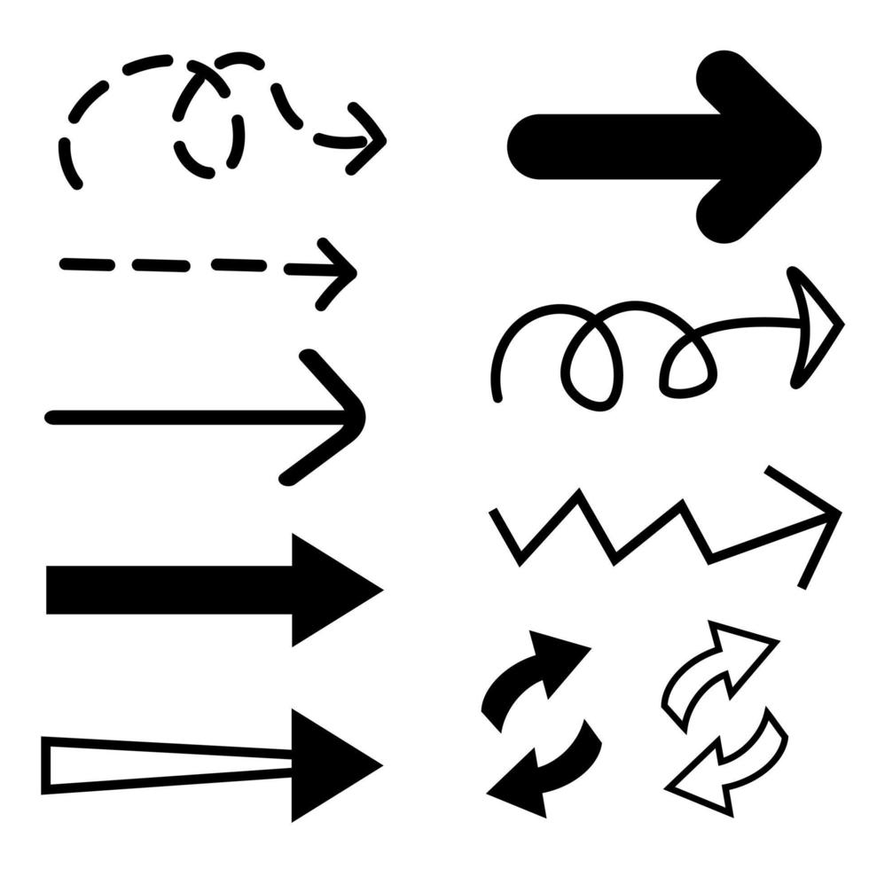 Set of doodle arrow icon 4719571 Vector Art at Vecteezy