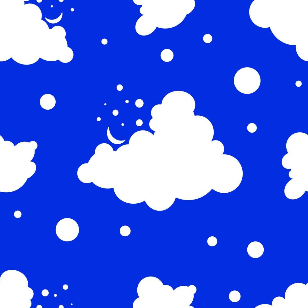 Nursery seamless pattern with clouds vector