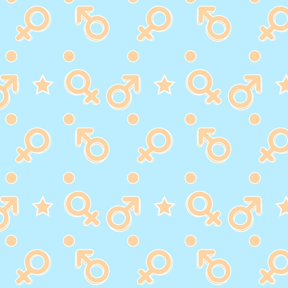 Seamless nursery pattern with gender symbols vector