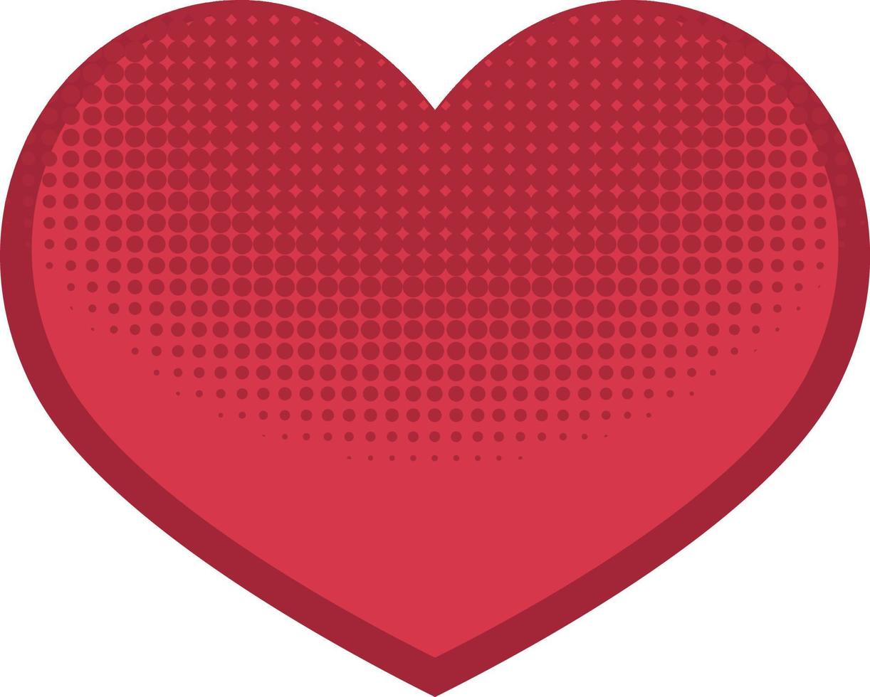 Gradient red heart with red polka dots vector