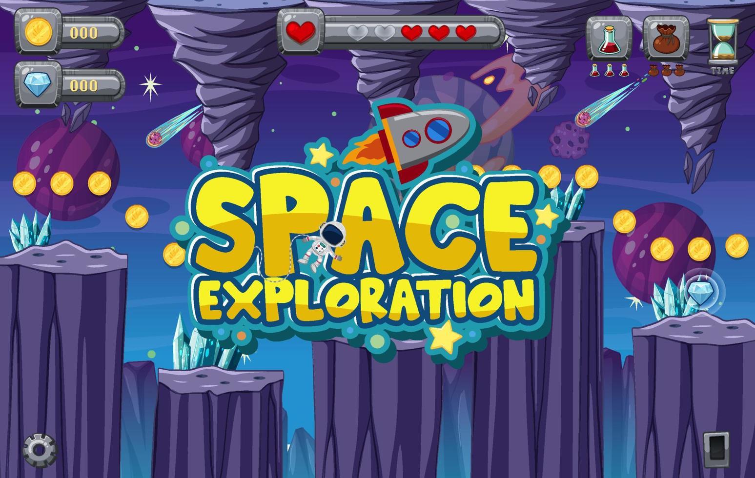 A Game Template Galaxy Space Scene vector