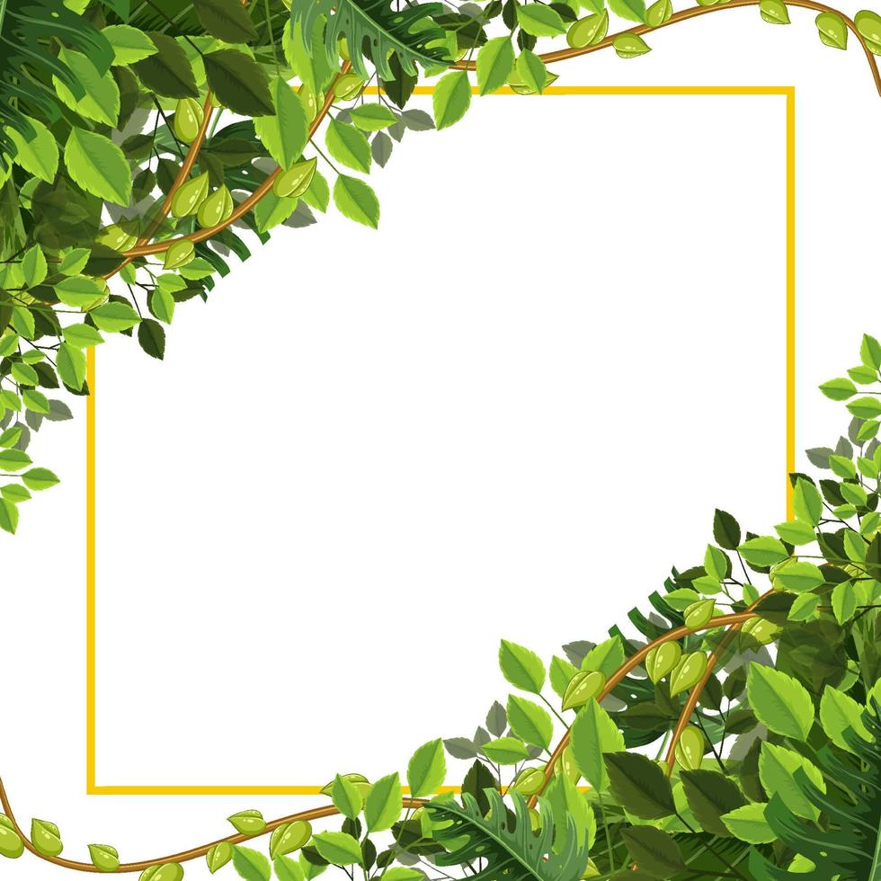 Foliage frame card template vector