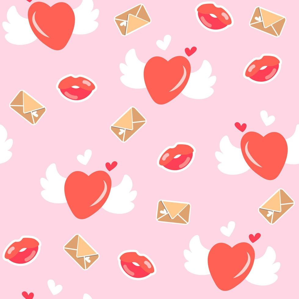 Valentine's day seamless pattern vector