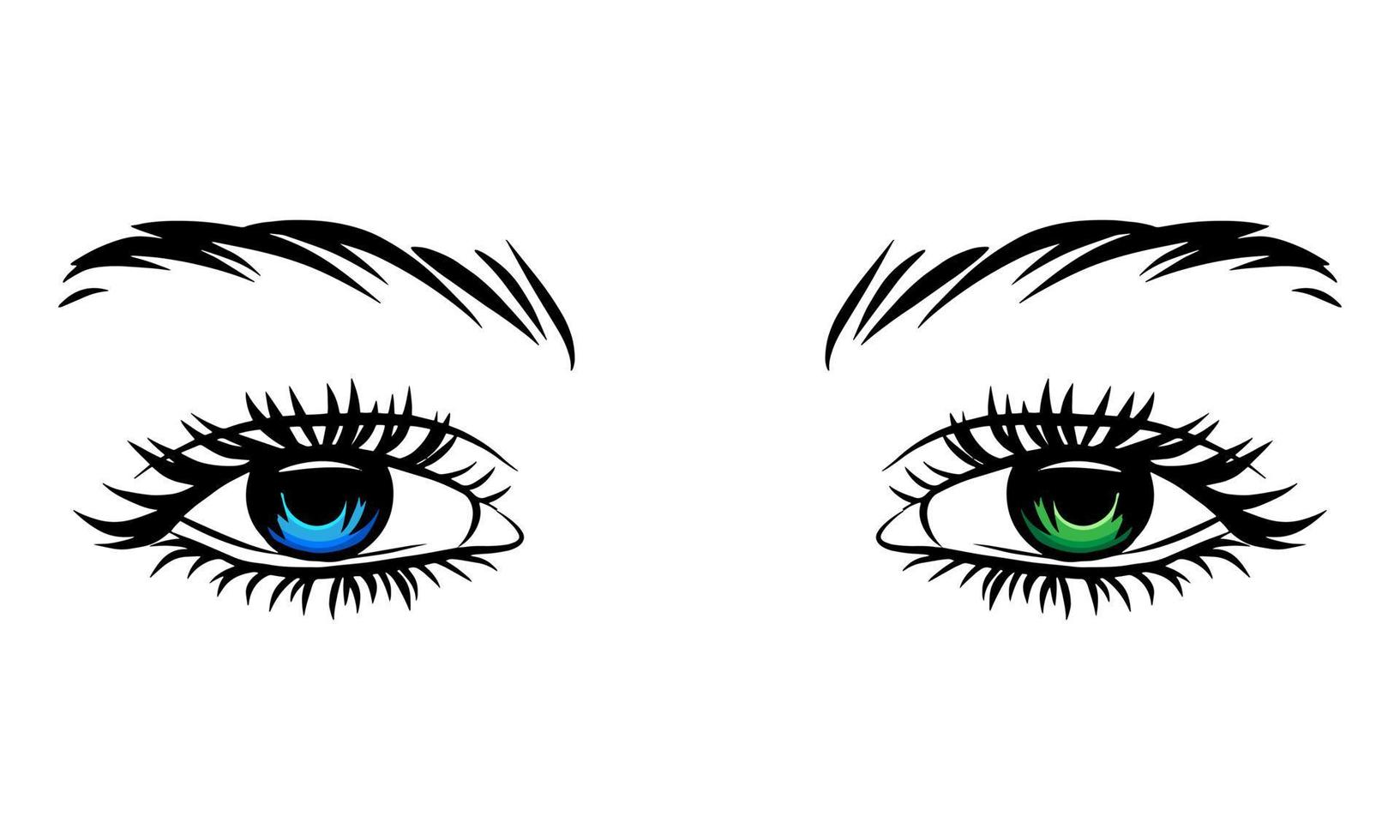 dibujo de ojos de mujer vector