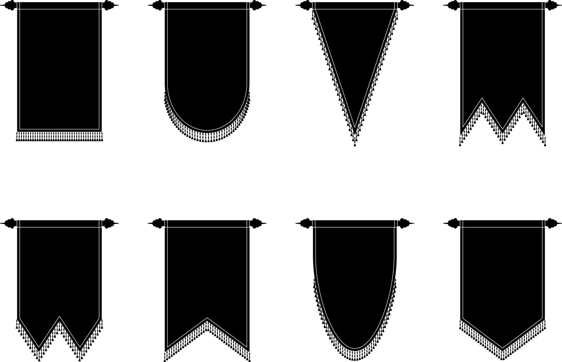 royal medieval flag, hanging flag silhouette with tassel 4719782 Vector