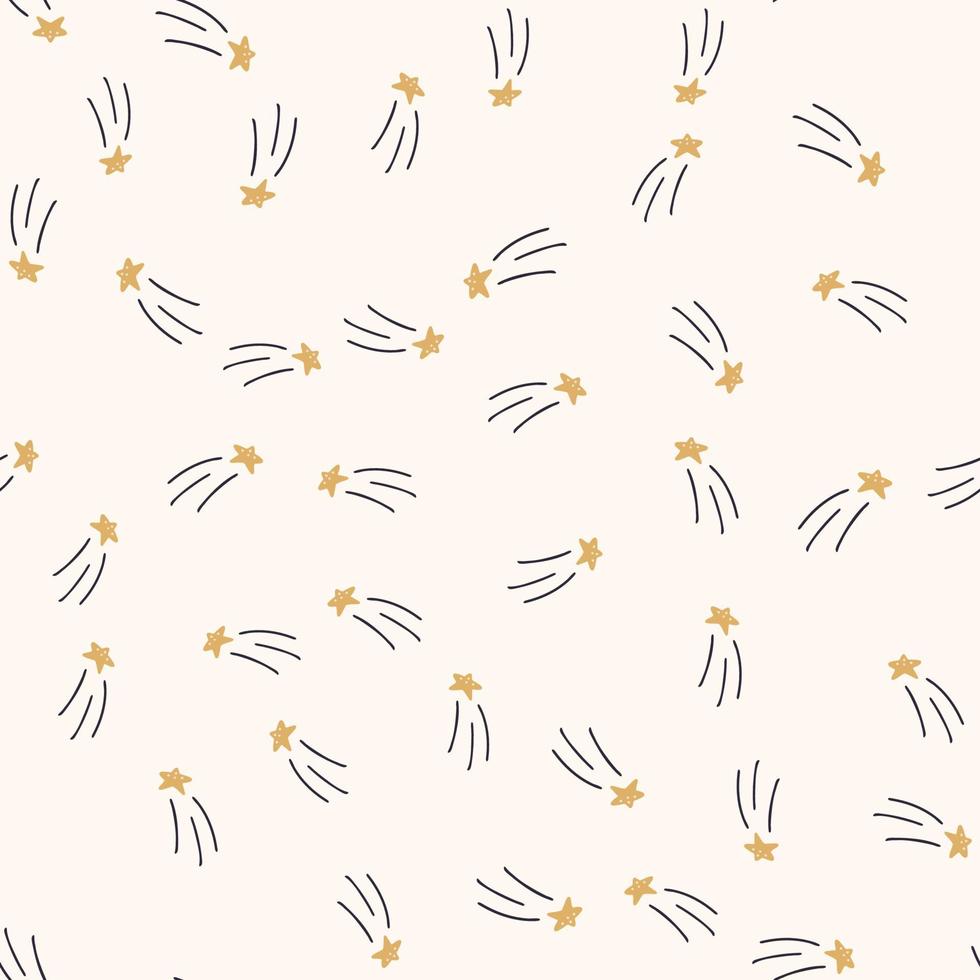 Seamless pattern with cute stars in flat style vector