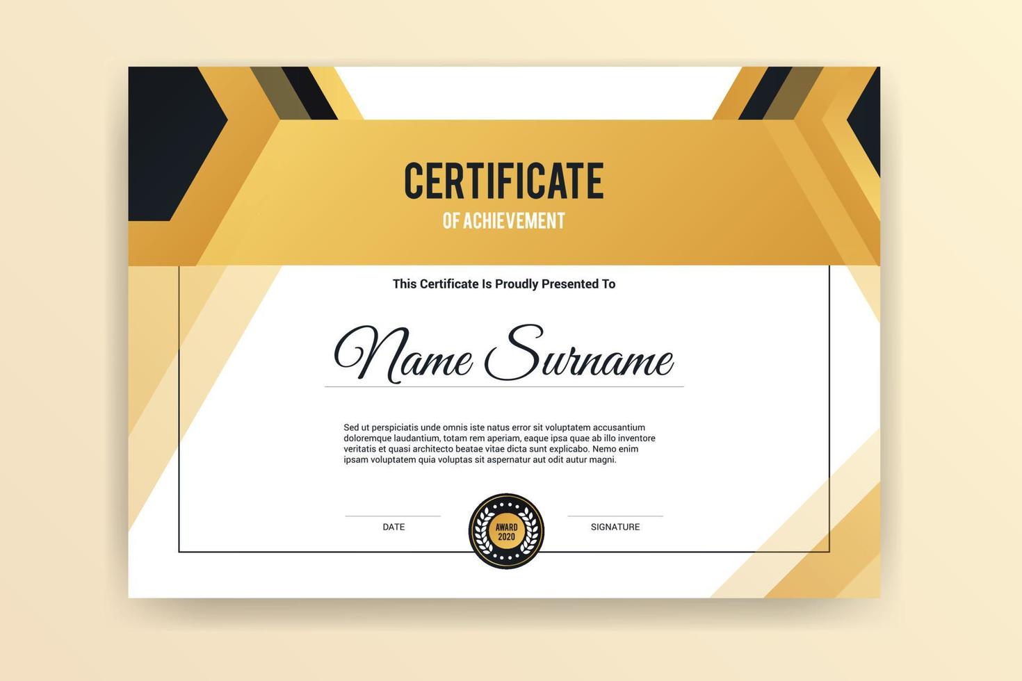 Diploma certificate template with abstract background vector