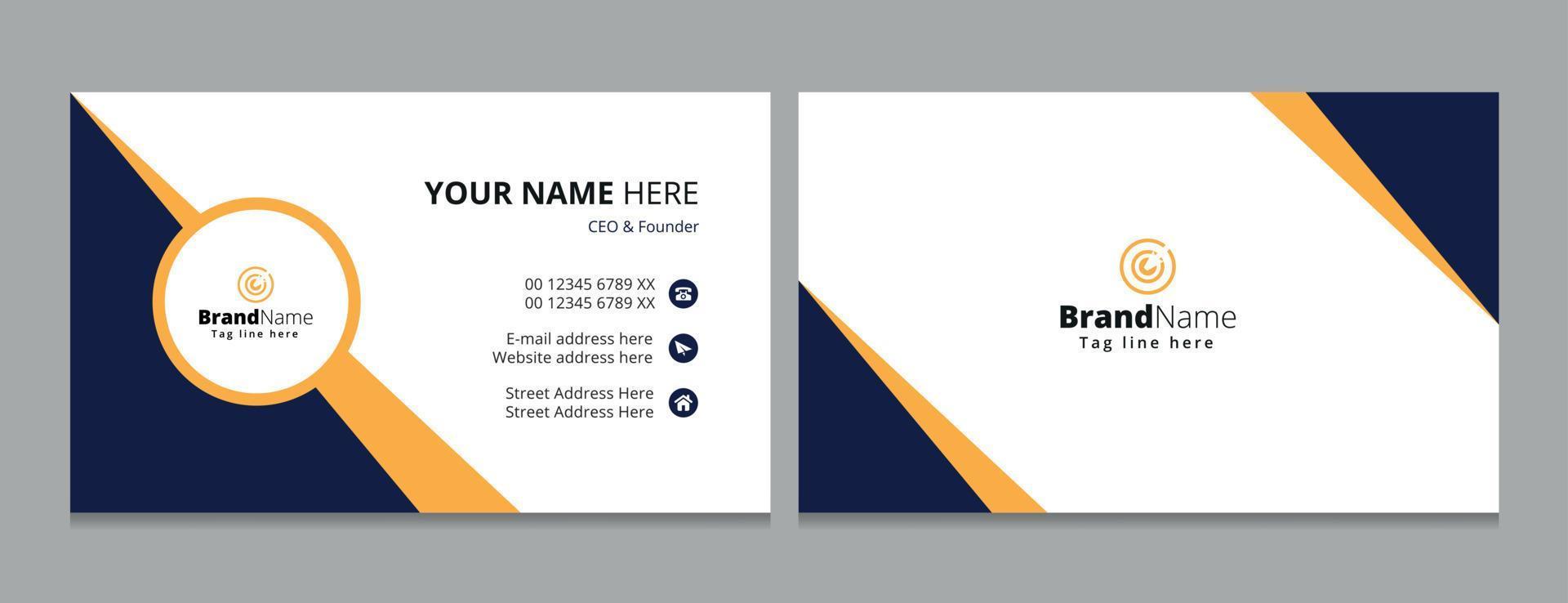 Modern Corporate Business Card Template Design, Fully Editable Template. vector