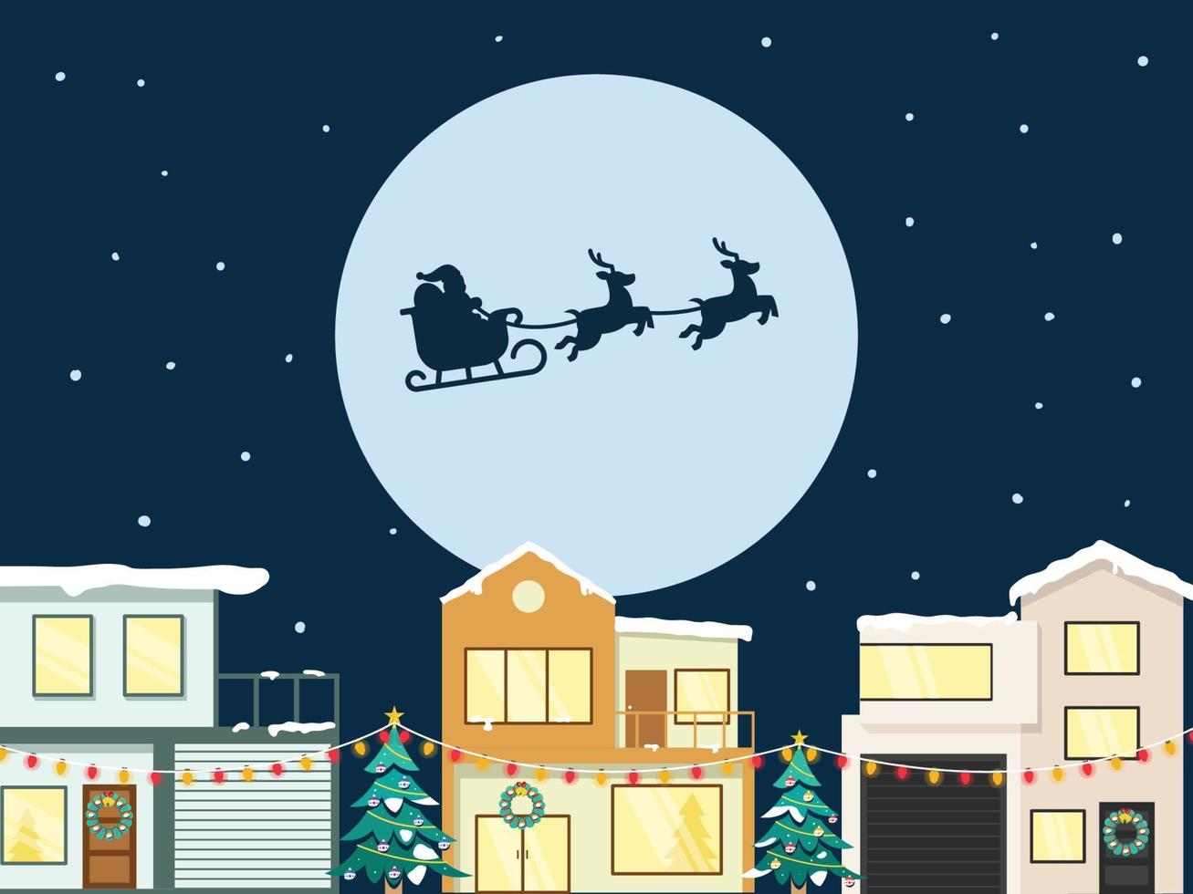 Christmas night background vector