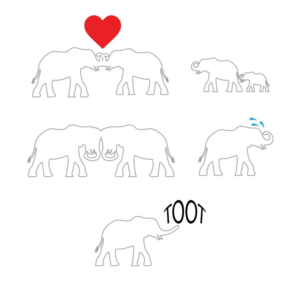 herd of elephants background vector