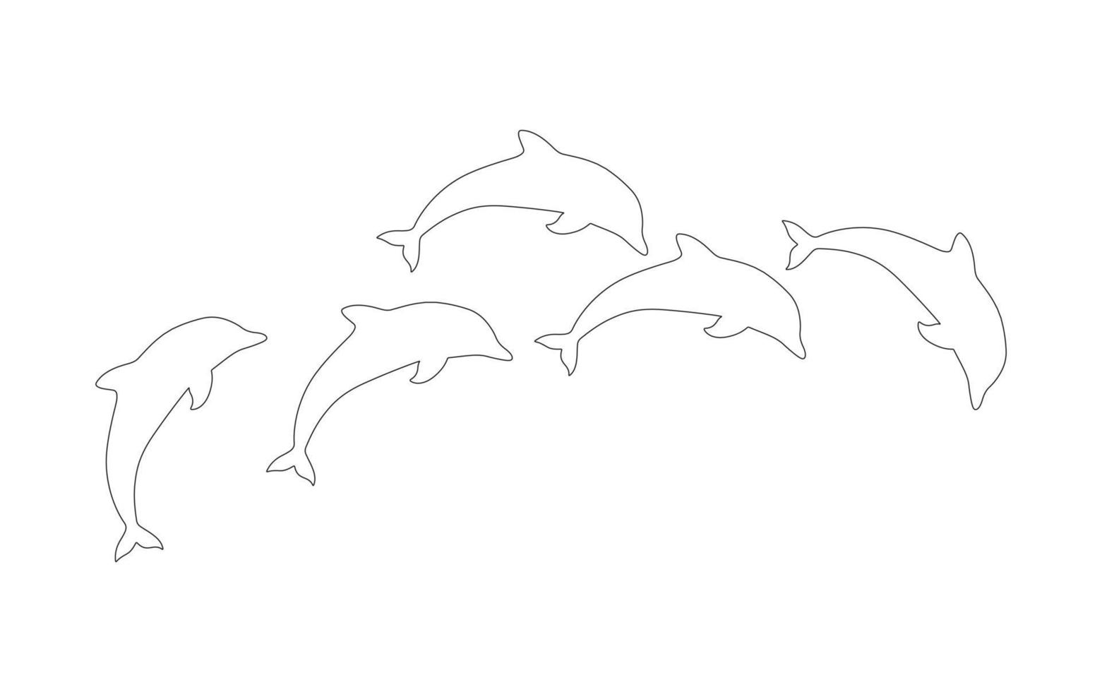 icono de delfines en blanco vector