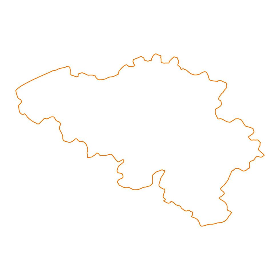 Mapa de Bélgica sobre fondo blanco. vector