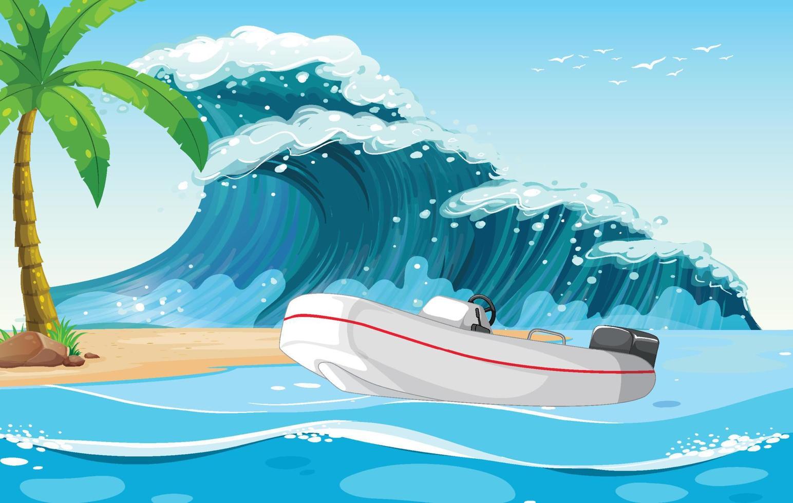 Dinghy boat at the beach vector