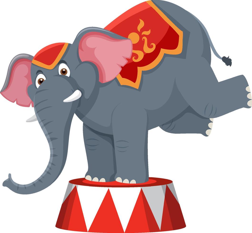 Elephant performance balancing with two legs vector