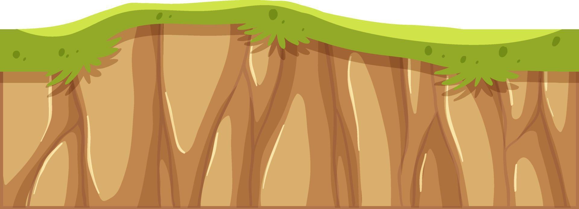 Isolated dirt ground with green grass vector