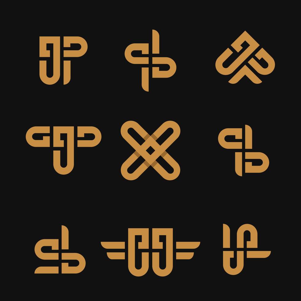 conjunto de logotipo de monograma de lujo vector