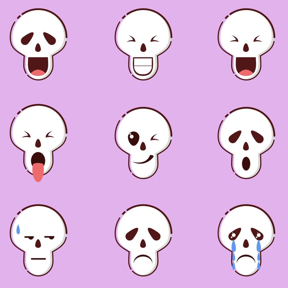 expression of Skull icon vector