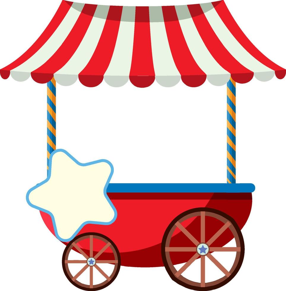 Amusement park trolley with striped roof vector