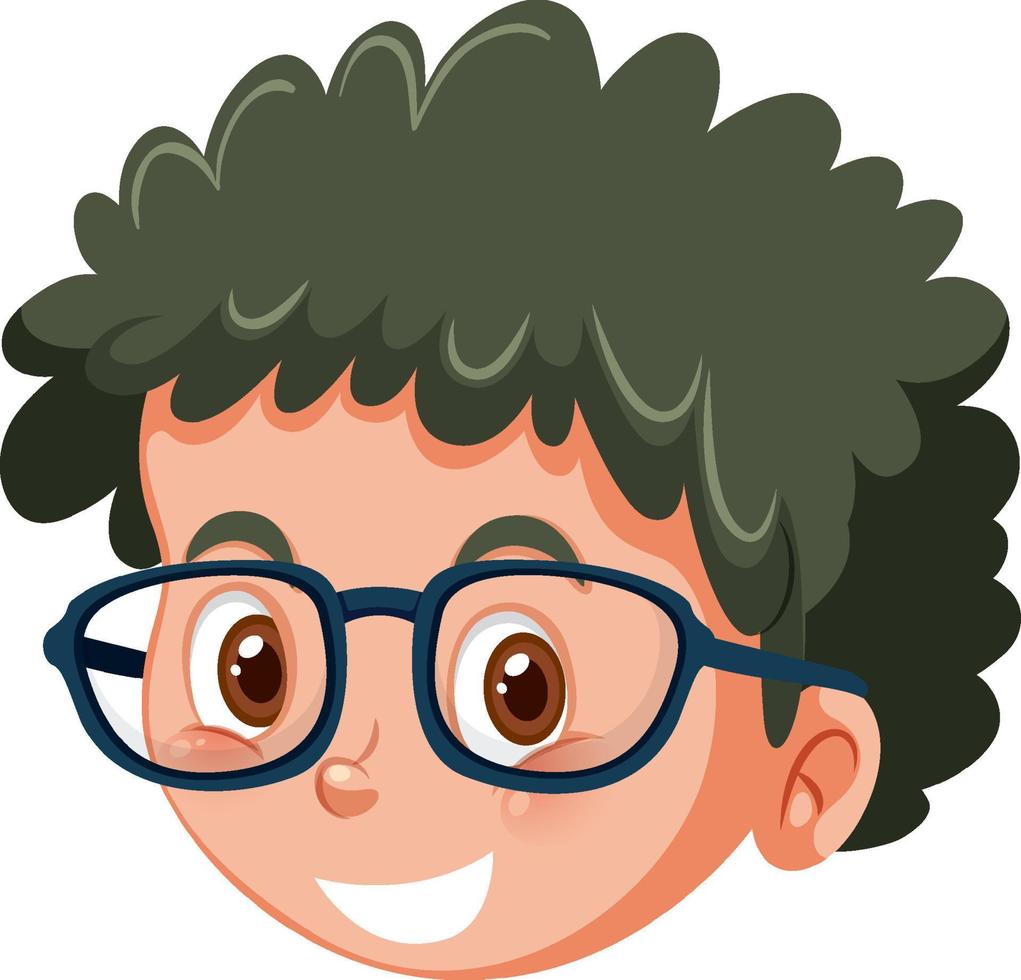 Face of cute nerdy boy vector