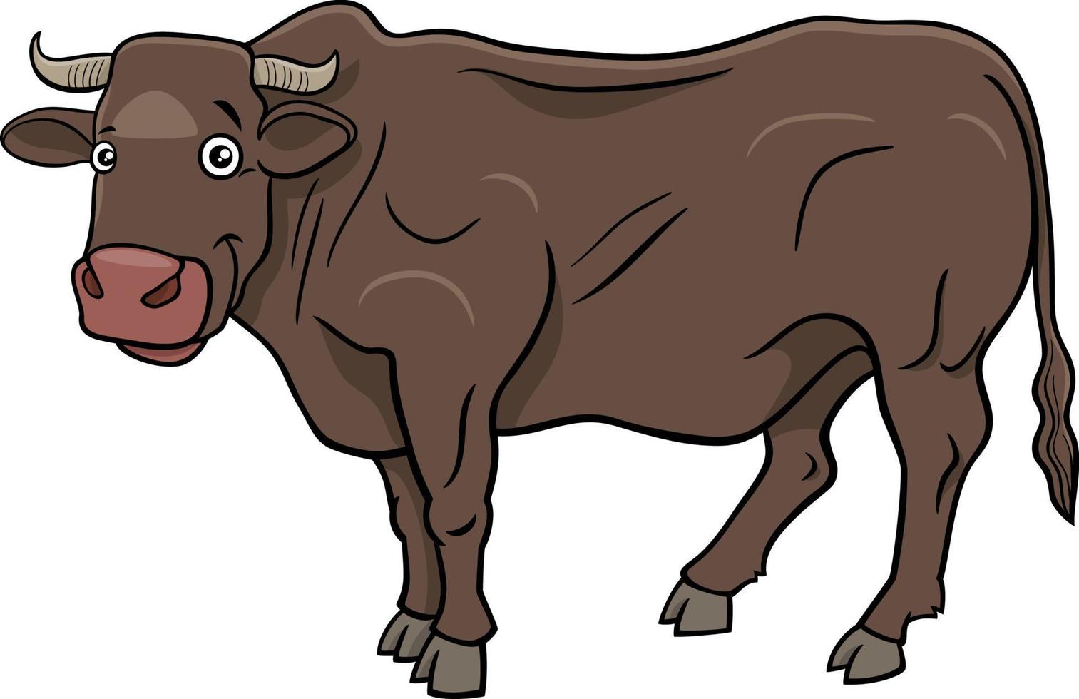 cartoon bull farm animal comic character vector