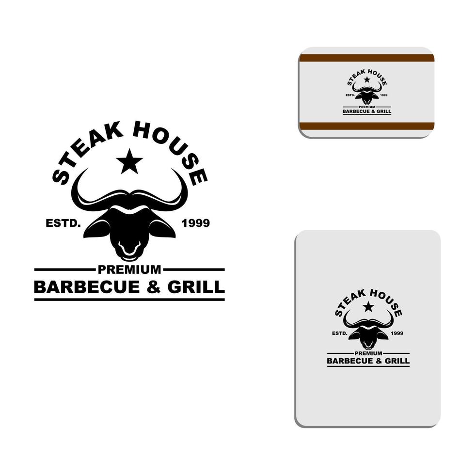 logotipo de steak house clásico vector