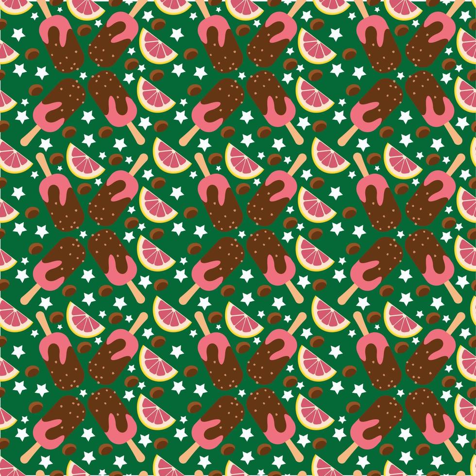 ice Cream Seamless Pattern Design vector