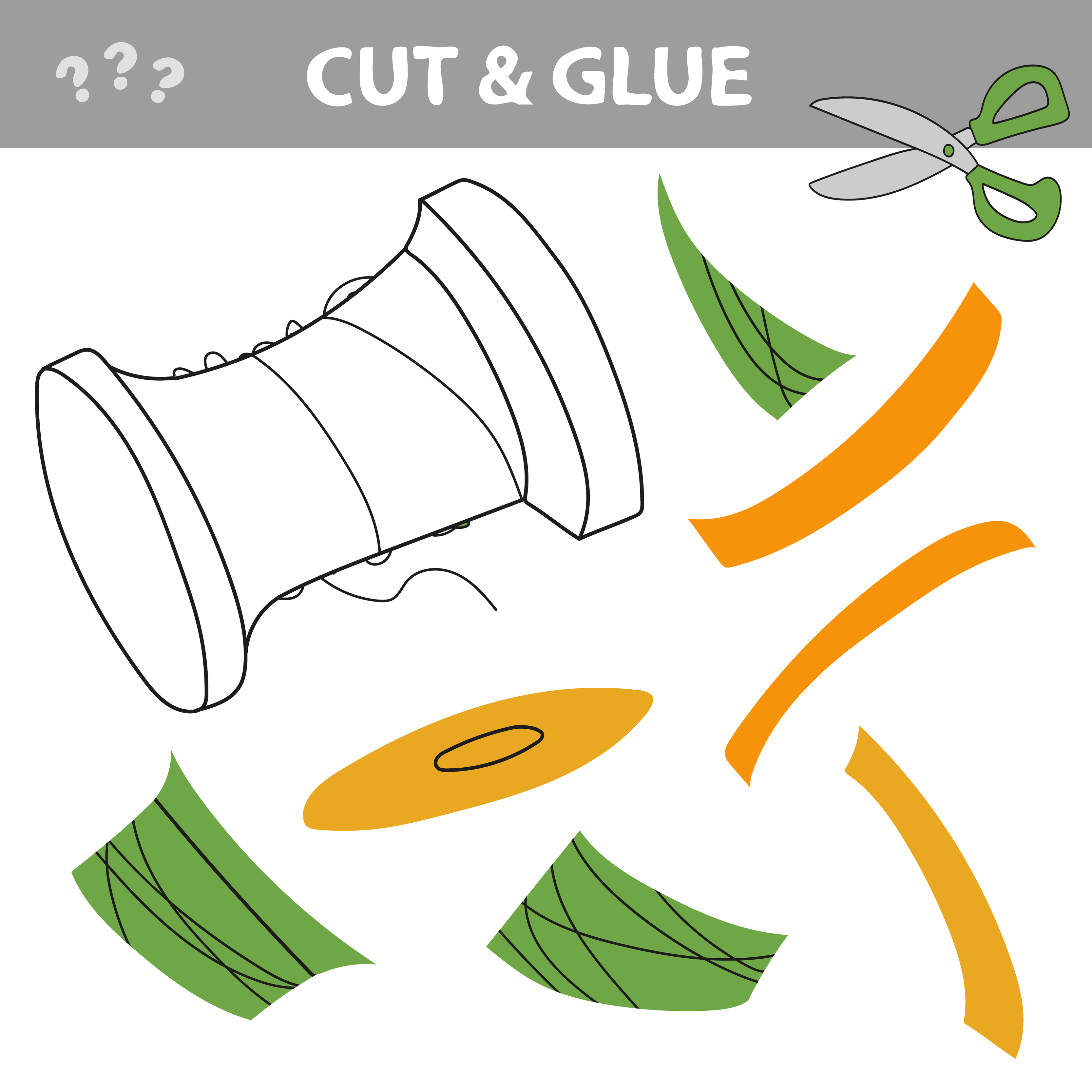 Cut and glue - Simple game for kids. Needle with thread and spool. 4720926  Vector Art at Vecteezy