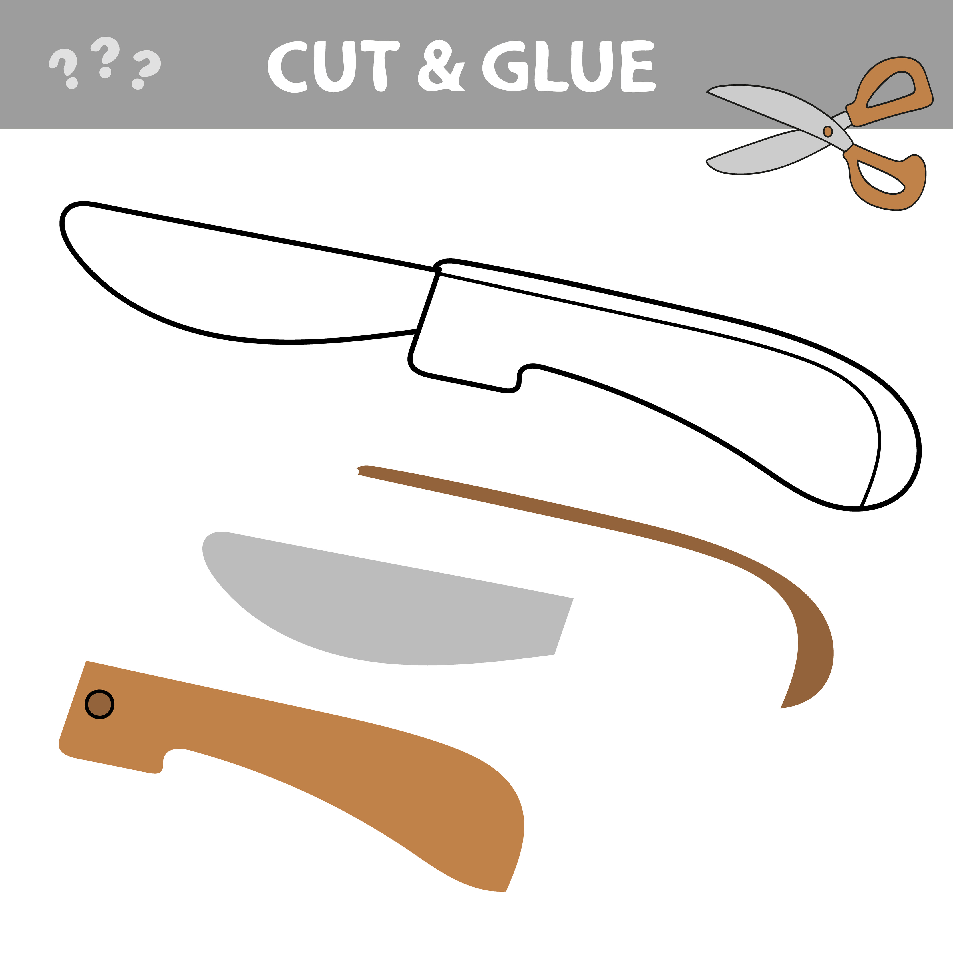 Cut and glue Simple game for kids. Education developing worksheet