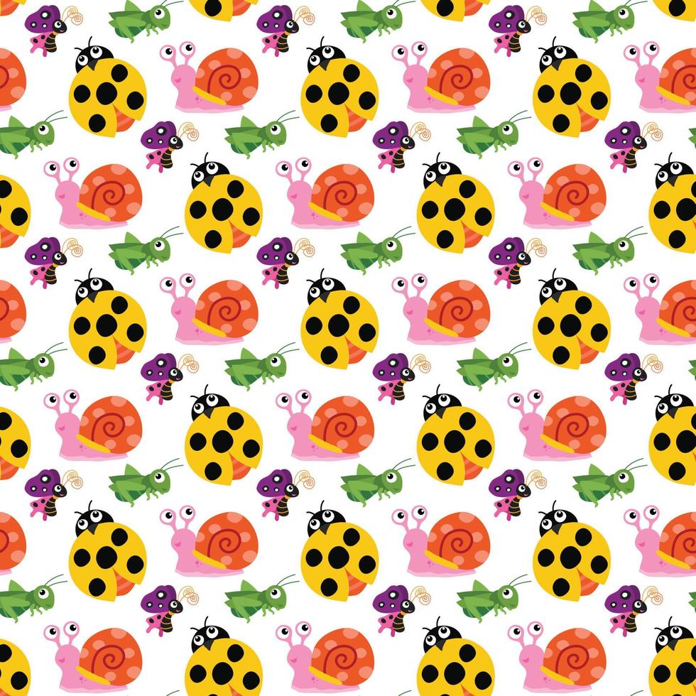 Insects Seamless Pattern Design vector