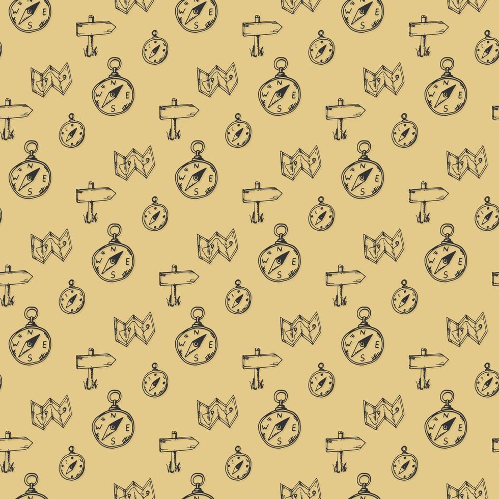 Map and navigation Seamless Pattern Design vector