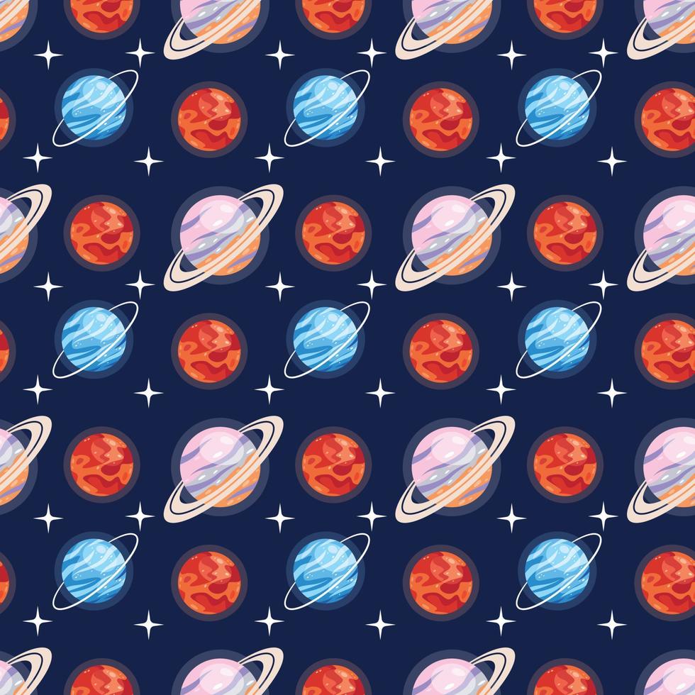 Planet Seamless Pattern Design vector