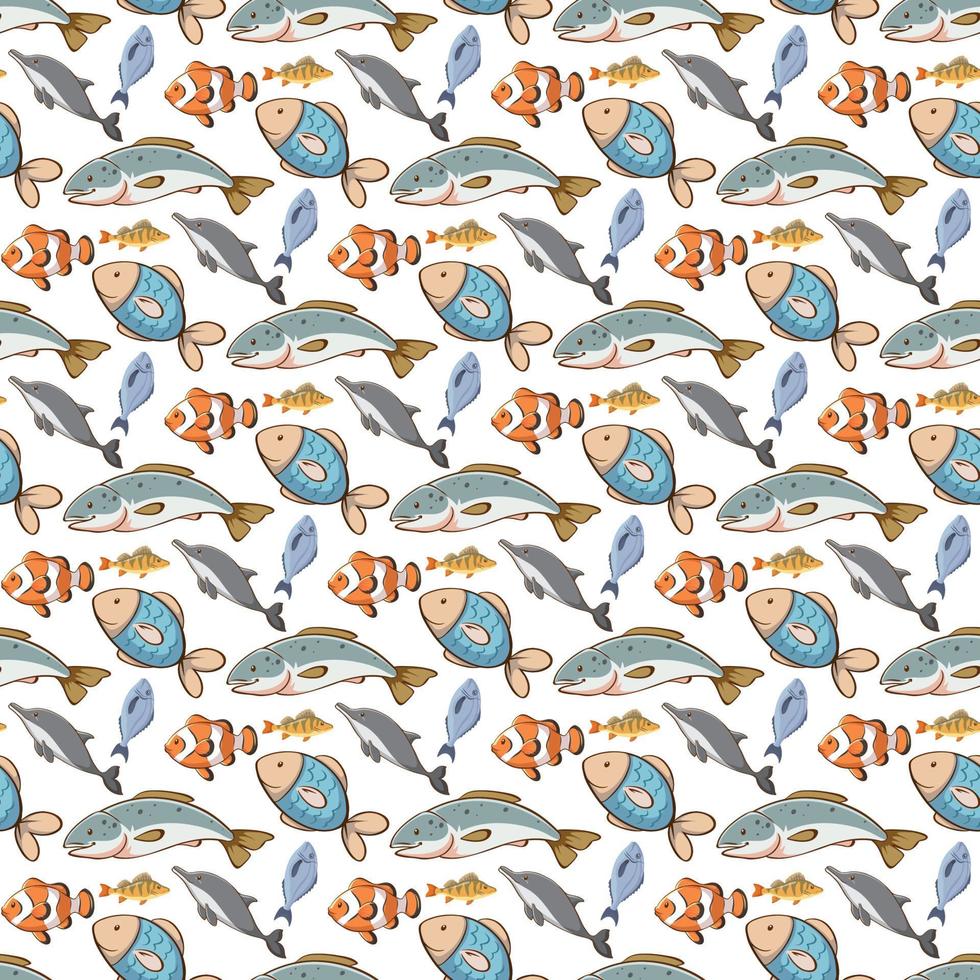 diseño de patrones sin fisuras de peces vector