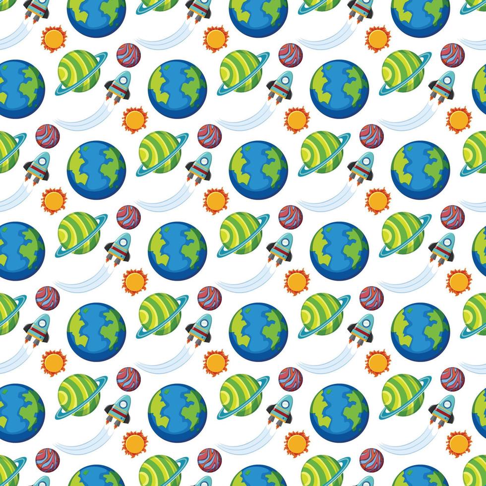 Space Seamless Pattern Design vector