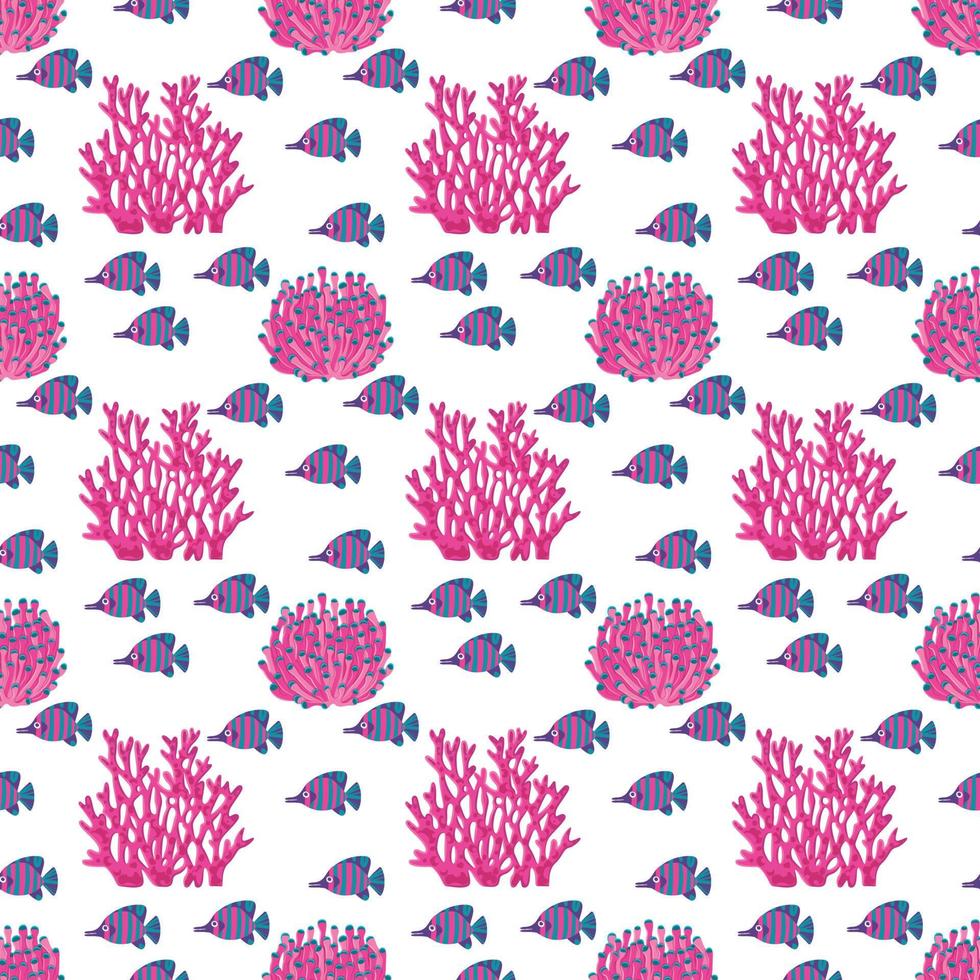 Sea Fish Seamless Pattern Design vector