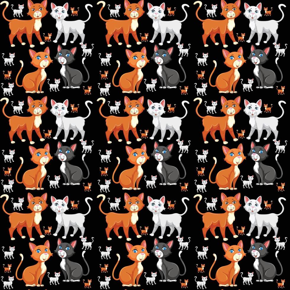 Cats Seamless Pattern Design vector