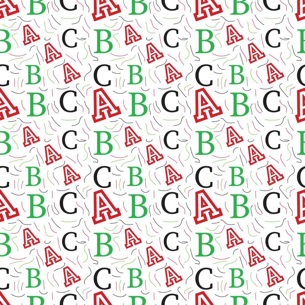 Letters Seamless Pattern Design vector